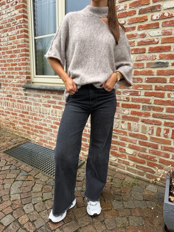 Wide Leg Jeans Dark Grey