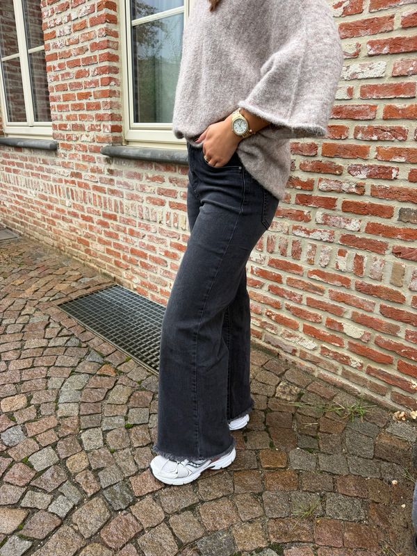 Wide Leg Jeans Dark Grey