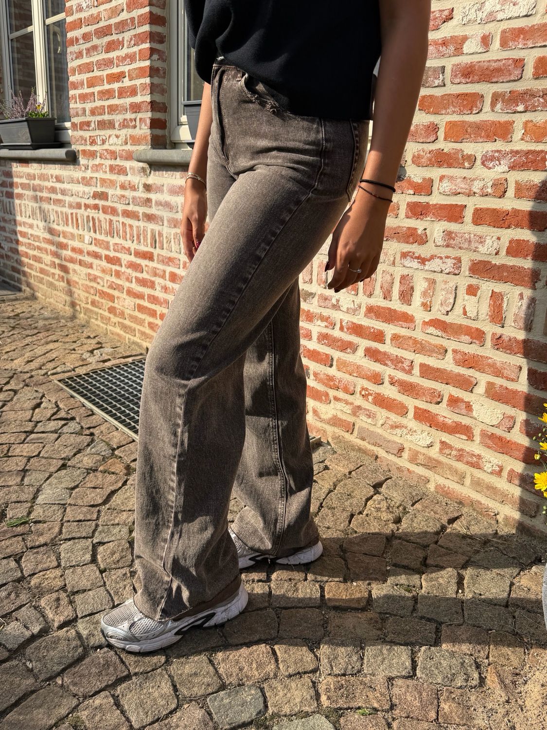 Wide Leg Jeans Brown