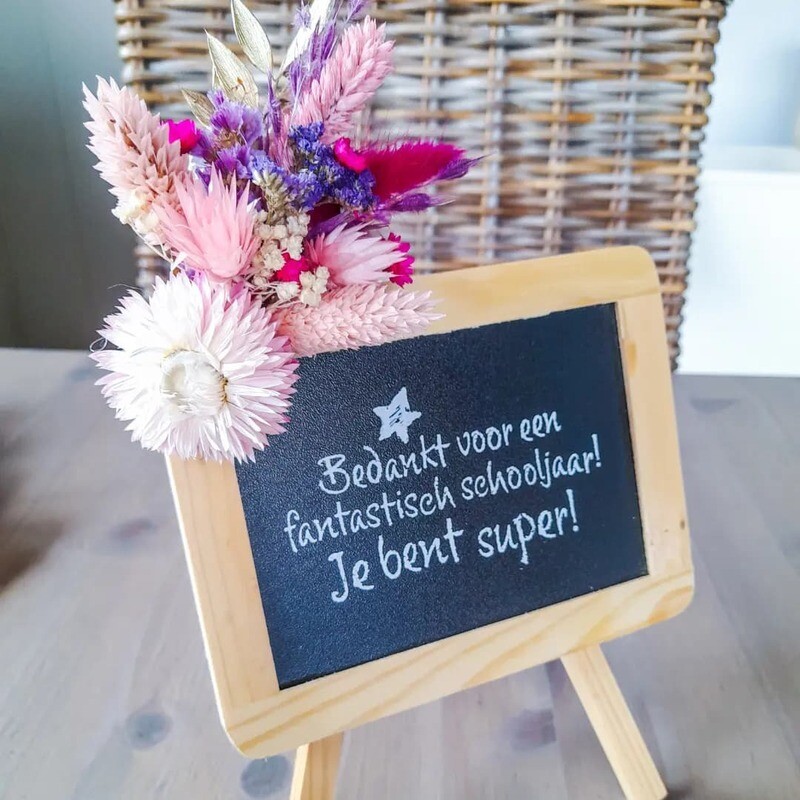 Krijtbord "Bedankt voor een fantastisch schooljaar, jij bent super"