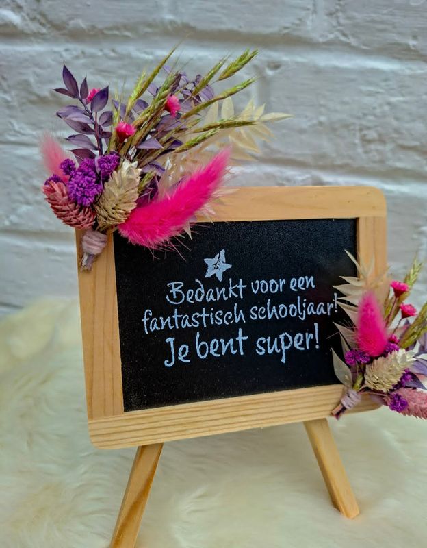 krijtbord " bedankt voor het leuke schooljaar "