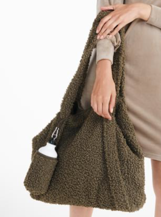 Schoudertas van fake Fur, LordsxLilies, Kaki