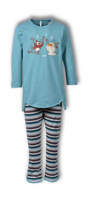 Pyjama met tuniek, Woody, Spookdier, Ijsblauw Pyjama met tuniek, Woody, Spookdier, Ijsblauw