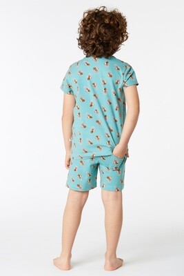 Pyjama van katoen, Woody, Mando Mandril, Zeegroen met allover print