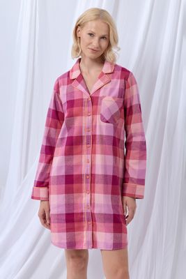 Nachtkleed; flanel, LordsxLilies, Framboos geruit Nachtkleed; flanel, LordsxLilies, Framboos geruit