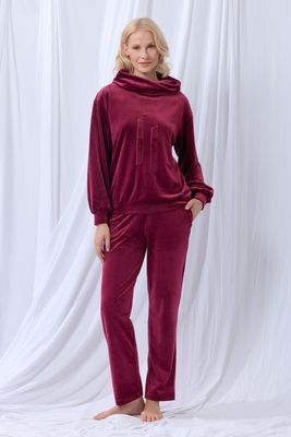 Homeware met sjaalkraag, LordsxLilies, Wijnrood