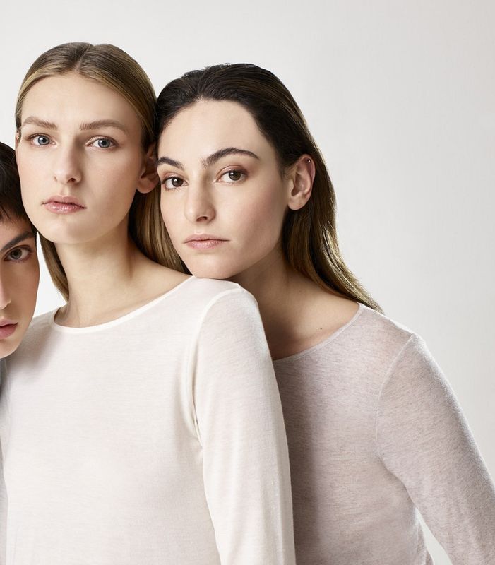 Top, cashmere, Ronde hals & lange mouwen, Oroblu, Beige