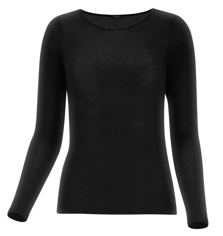Top, cashmere, Ronde hals & lange mouwen, Oroblu, Zwart