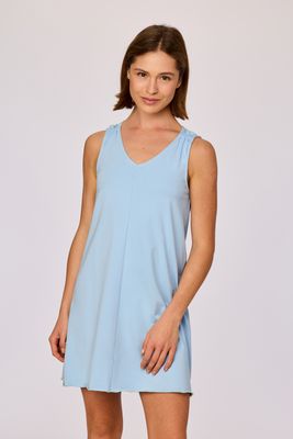 Mouwloos nachtkleed, Woody, Lichtblauw