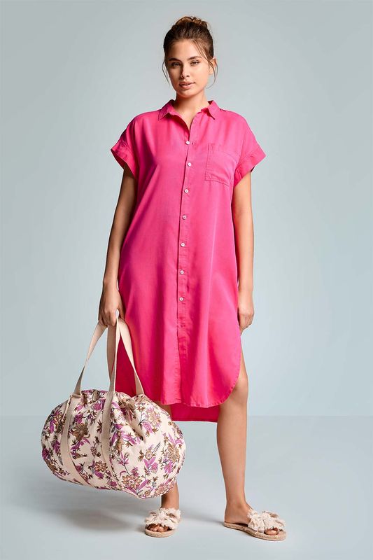 Doorknoop jurk, Iconique, Fuchsia
