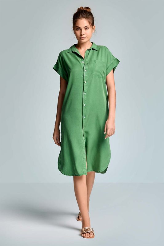 Doorknoop jurk, Iconique, Groen