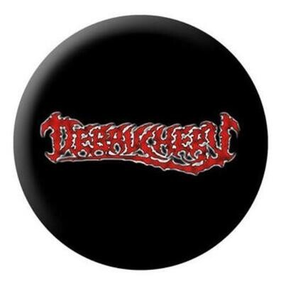 Debauchery Small Button Badge: Chainsaw Logo