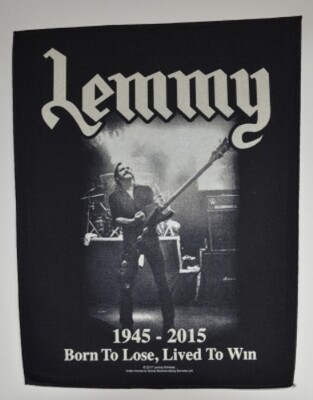 Motörhead Back Patch: Lemmy 1945-2015 Born To Lose, Lived To Win