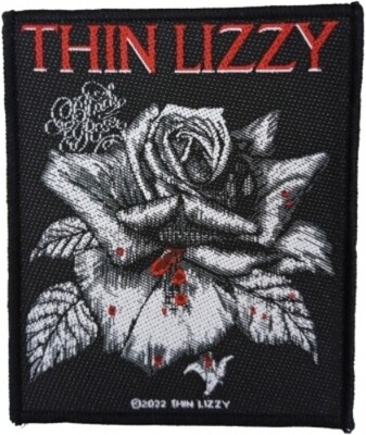 Thin Lizzy Small Patch: Black Rose