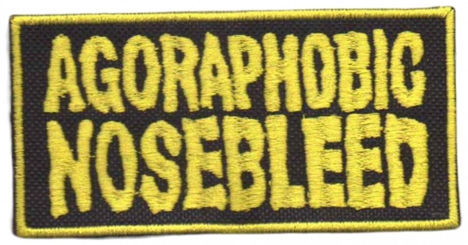 Agoraphobic Nosebleed Small Patch: Yellow Logo