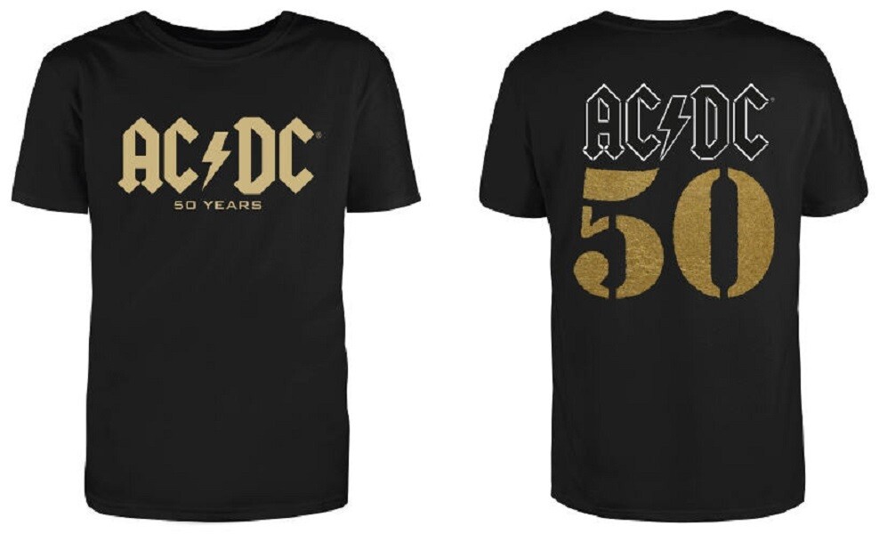 AC/DC T-shirt: Fifty Years Gold, Size: S