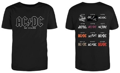AC/DC T-shirt: Fifty Years Logos