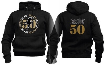 AC/DC Hoody: Fifty Years AC/DC Black Bolt