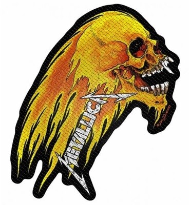 Metallica Small Patch: Flaming Skull (cut out)
