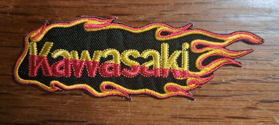 Kawasaki - Logo & Flames Small Patch