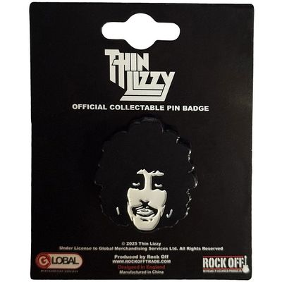 Thin Lizzy Metal Pin badge: Phil Portrait