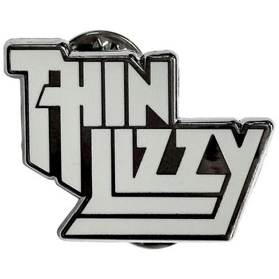 Thin Lizzy Metal Pin Badge: White Logo