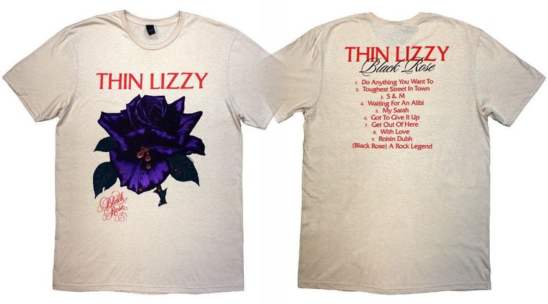 Thin Lizzy T-shirt: Black Rose