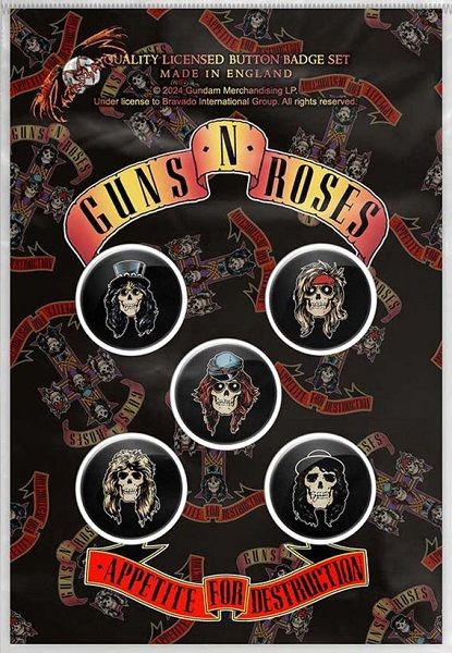 Guns N' Roses 5 Button Badge Pack: Appetite For Destruction