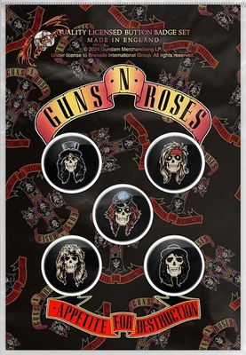 Guns N' Roses 5 Button Badge Pack: Appetite For Destruction