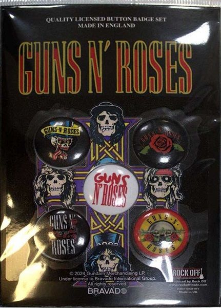 Guns N' Roses 5 Button Badge Pack: Appetite Cross
