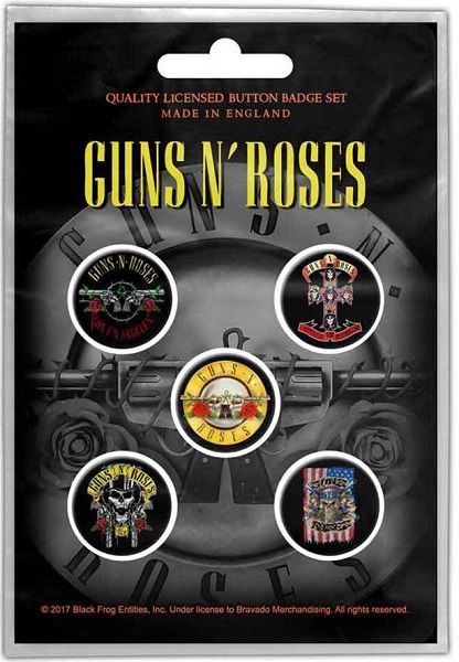 Guns N' Roses 5 Button Badge Pack: Bullet Logo