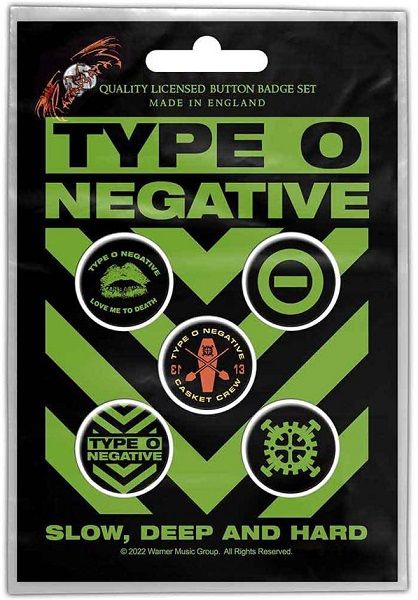 Type O Negative 5 Button Badge Pack: Slow, Deep & Hard