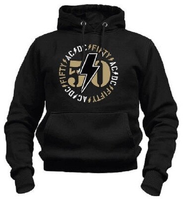 AC/DC Hoody: Fifty Years AC/DC Black Bolt