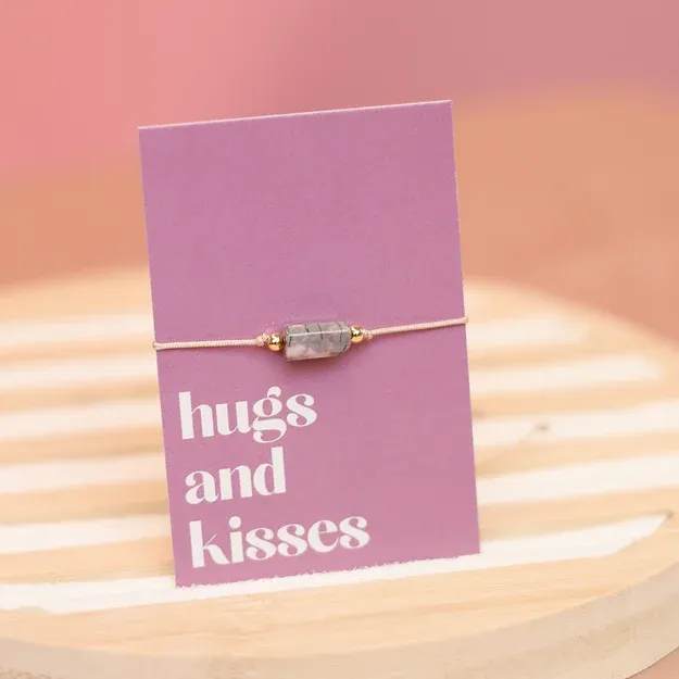 Armband MESSAGE - hugs &amp; kisses