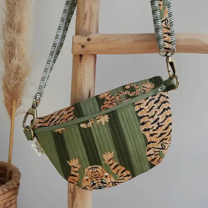 Schoudertas Leopard Groen