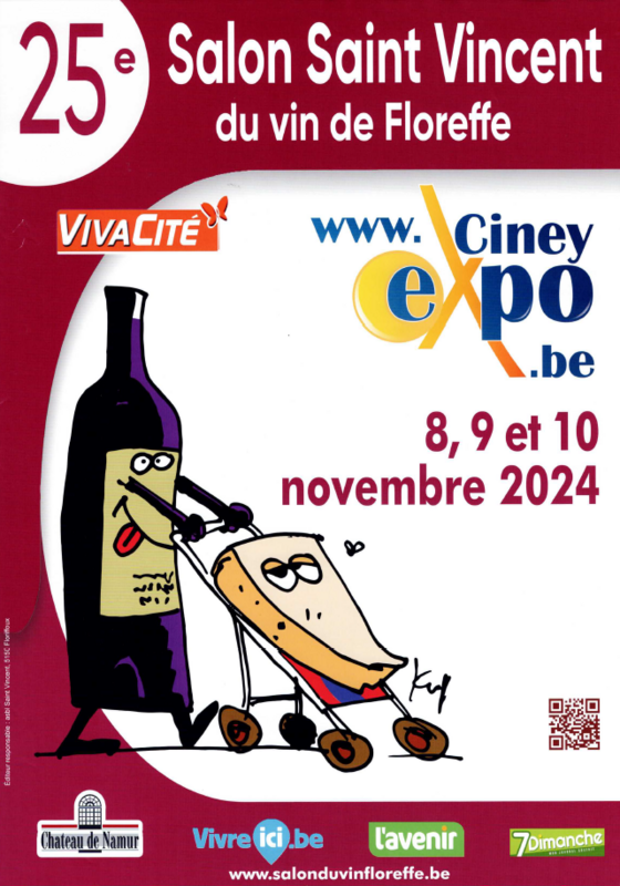 8-9-10 Nov 2024 - 25e Salon du Vin de Floreffe te CINEY