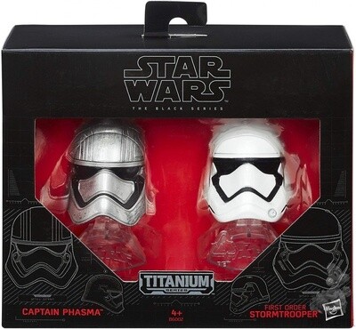 Star Wars helmen Captain Phasma en First Order Stormtrooper in metaal