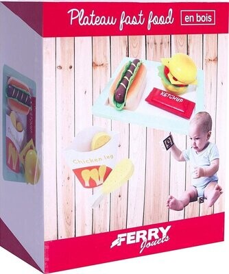 Ferry Jouets Houten dienblad met Fast Food