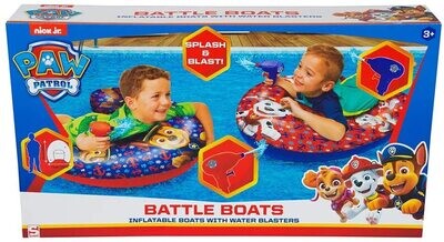 Battle Boats Paw Patrol, 2 opblaasbare waterboten met waterpistolen