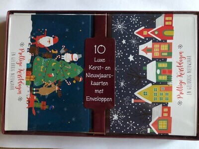 Kerst- en Nieuwjaarskaarten 10 stuks met enveloppen (standaard formaat)