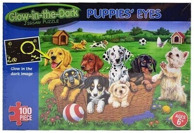 Glow-in-the-dark puzzel "Puppies" 100 stuks