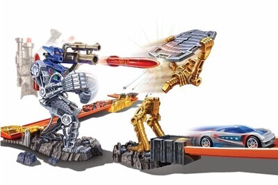 Hot Wheels Trick Tracks Cyborg Blaster Starter Toy Set Ages 4+