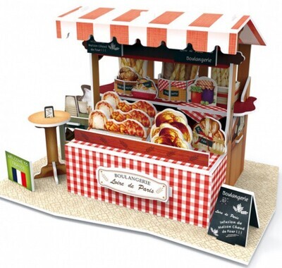 CubicFun 3D puzzel Bakery and Caffee Stall France 32 stukjes