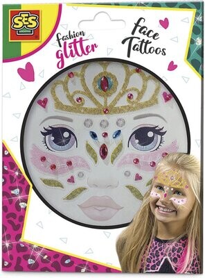 Fashion glitter gezicht tattoos - Prinses