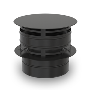 Regenkap DS INOX DW Zwart Ø 80 mm