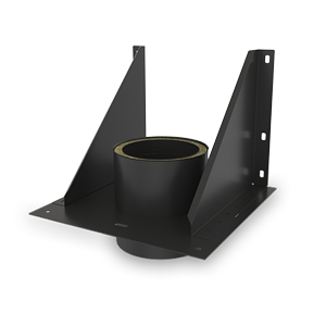 Vertrekmuursteun DS INOX ZWART DW Ø 80mm