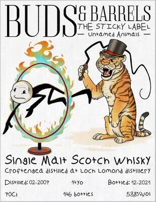 Croftengea 14 y 2007 53.8% Buds and Barrels - The Sticky label - Untamed Animals