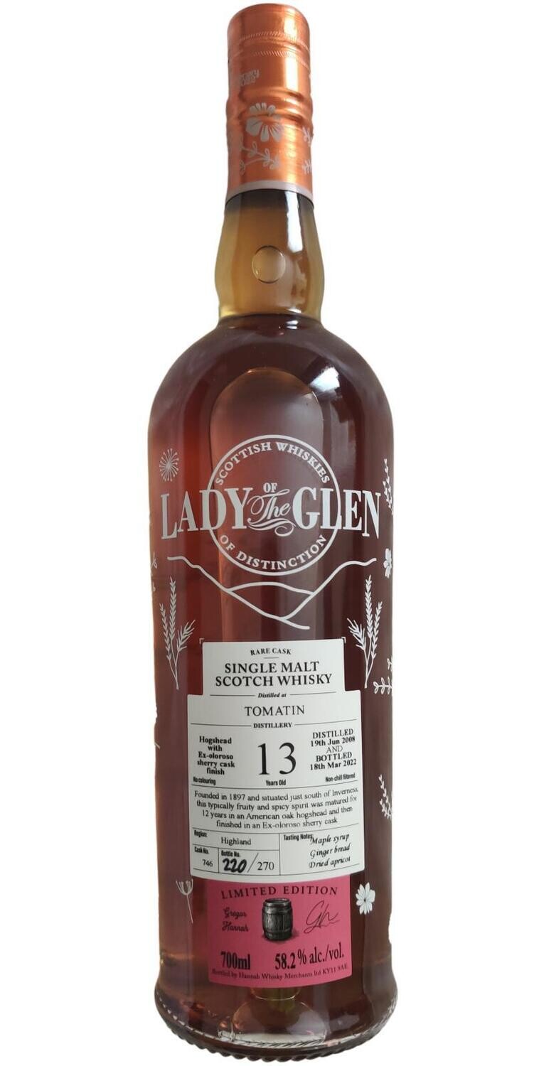 Tomatin 13 y 2022 Oloroso HHD 58.2% Lady of The Glen