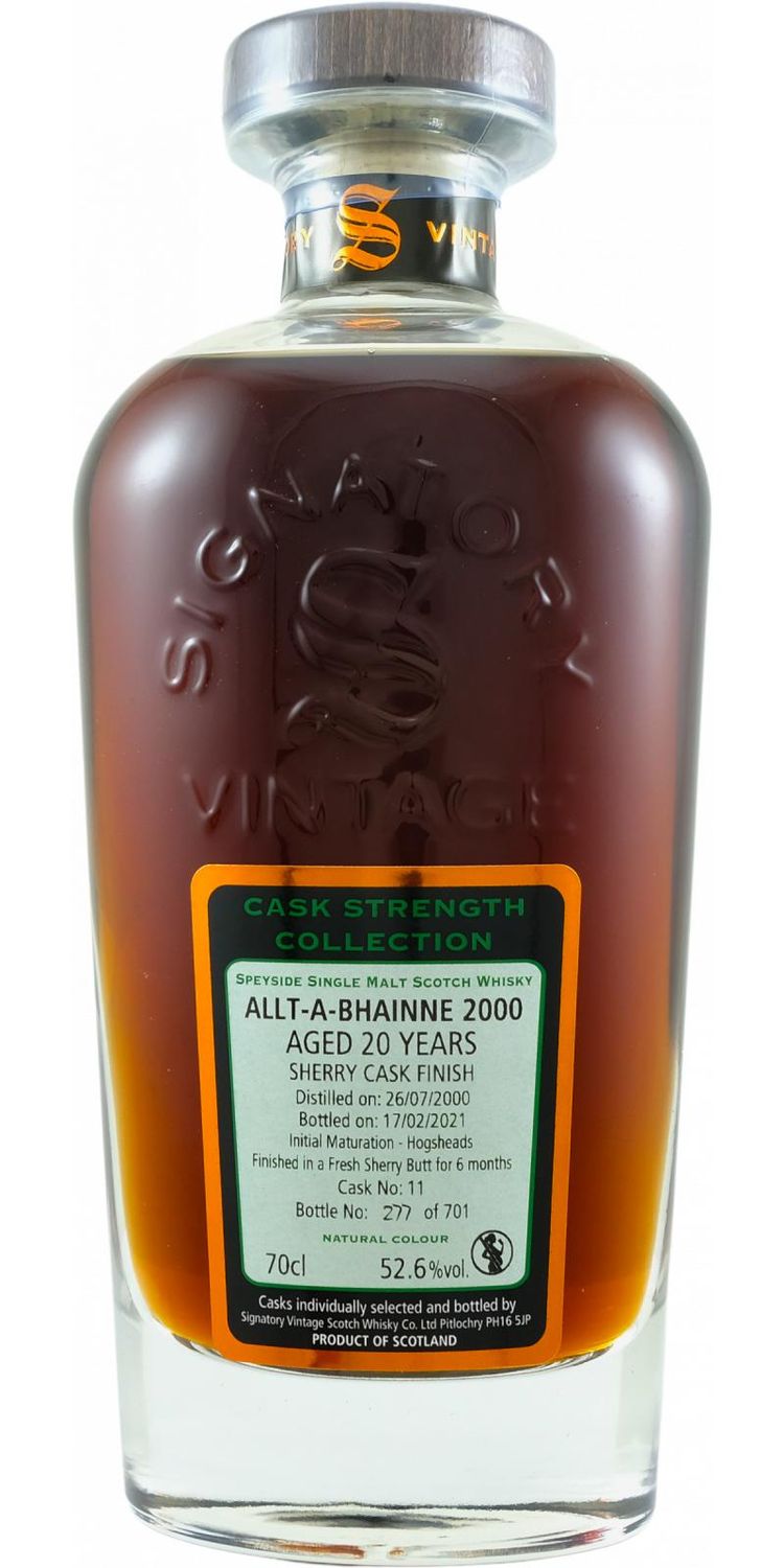 Allt-A-Bhainne 20 y 2000  52,6% SV