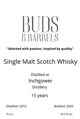 Inchgower 15 y 2010 49,3% Buds and Barrels White label - Port cask Inchgower 15 y 2010 49,3% Buds and Barrels White label - Port cask